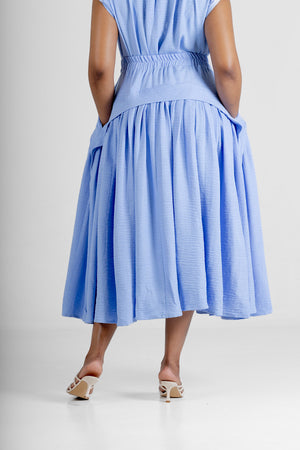 Colleen Eitzen Pale Blue Turkish Linen Cat Skirt
