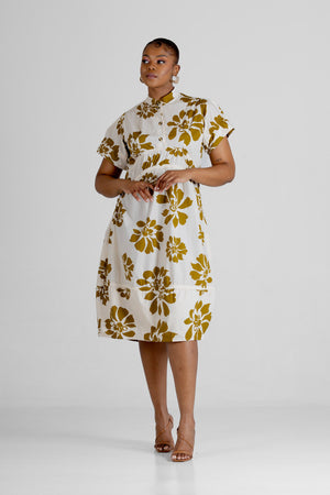 Colleen Eitzen Khaki Floral New Tori Dress
