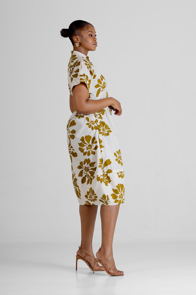 Colleen Eitzen Khaki Floral New Tori Dress