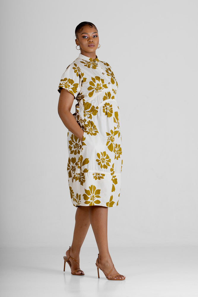 Colleen Eitzen Khaki Floral New Tori Dress