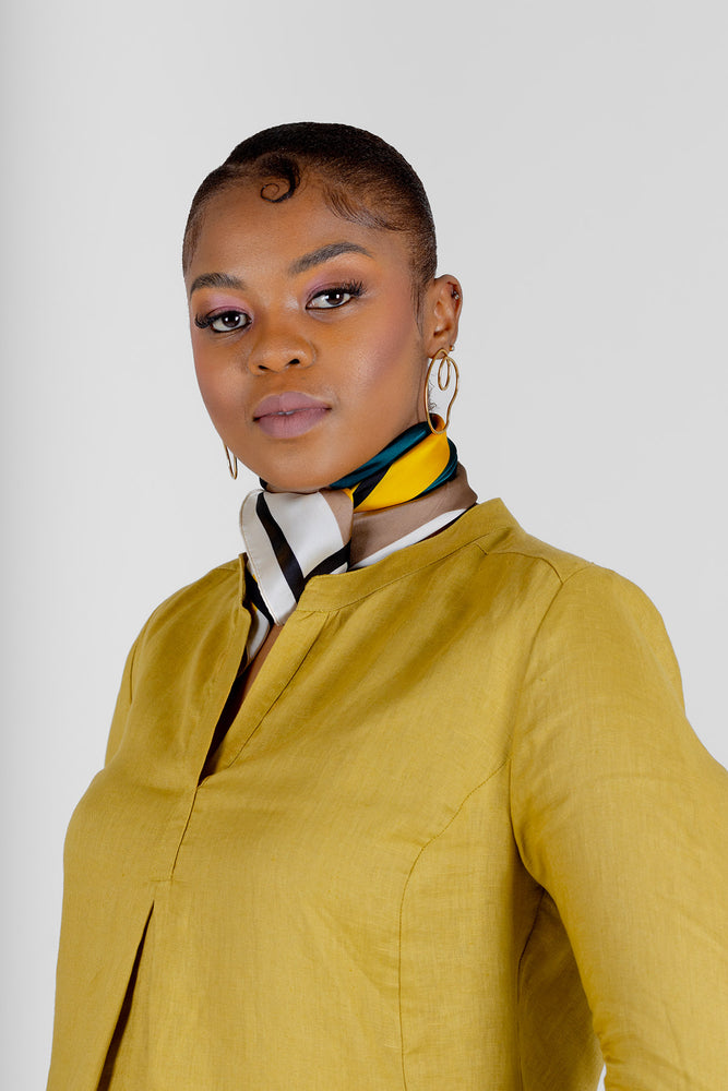 Home Industry  Bold Geo Yellow And Green Scarf