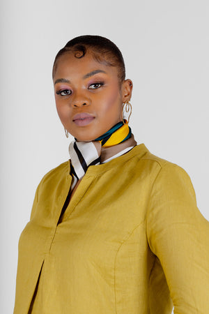 Home Industry  Bold Geo Yellow And Green Scarf