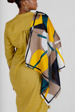 Home Industry  Bold Geo Yellow And Green Scarf