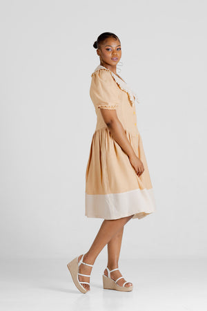 Frida Nude/Cream Babydoll Dress
