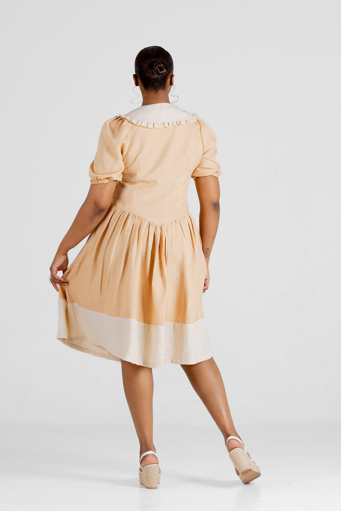Frida Nude/Cream Babydoll Dress