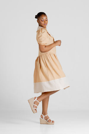 Frida Nude/Cream Babydoll Dress