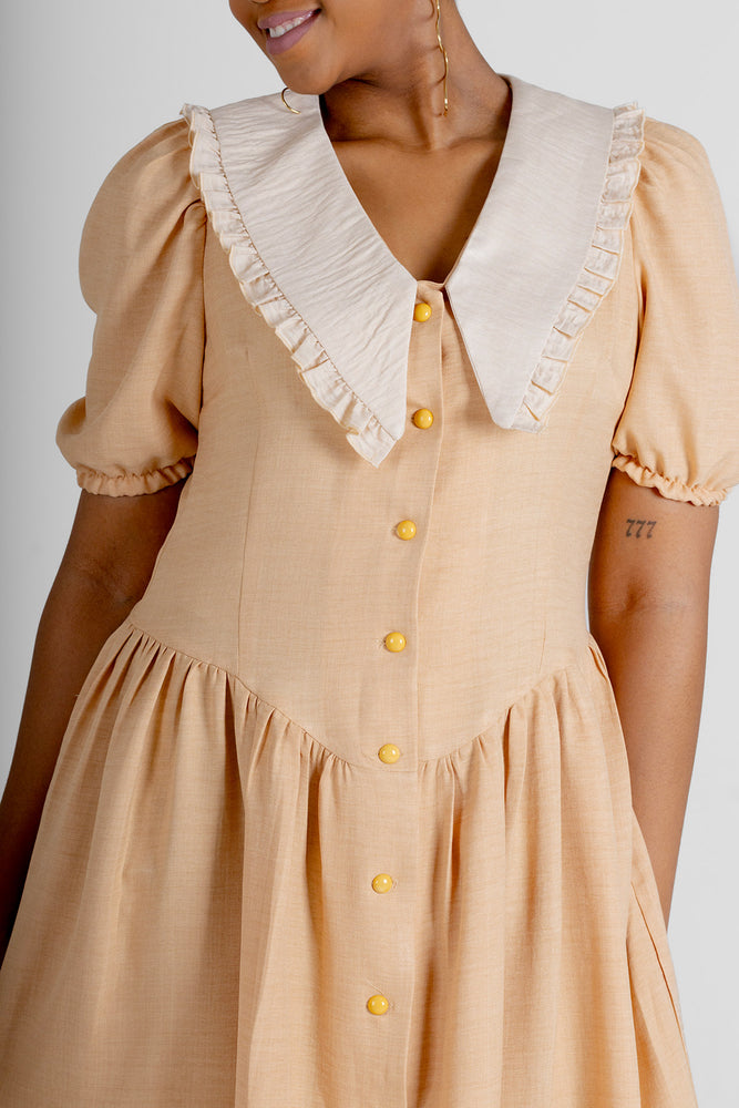 Frida Nude/Cream Babydoll Dress