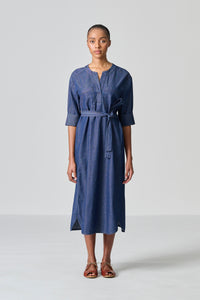 Amanda Laird Cherry Sicily Indigo Cotton Dress