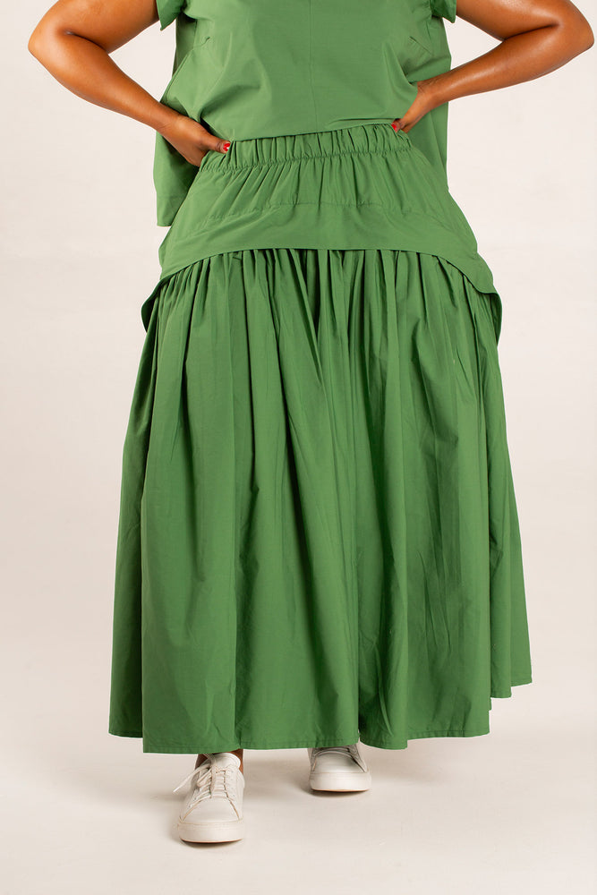 Colleen Eitzen Olive Poplin Skirt