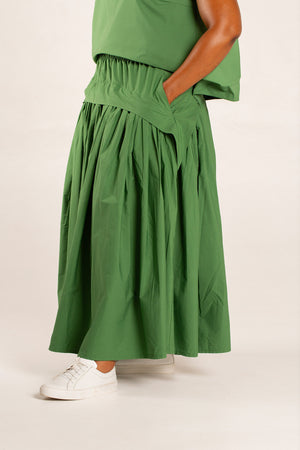 Colleen Eitzen Olive Poplin Skirt