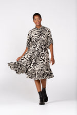 Colleen Eitzen Black/Cream Rayon Print Tori Dress