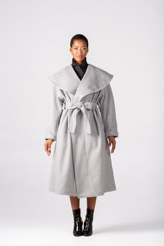 Colleen Eitzen Light Grey Mottled Melton Demi Coat