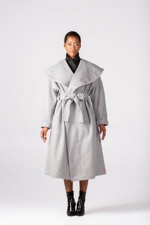 Colleen Eitzen Light Grey Mottled Melton Demi Coat