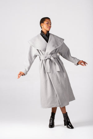 Colleen Eitzen Light Grey Mottled Melton Demi Coat