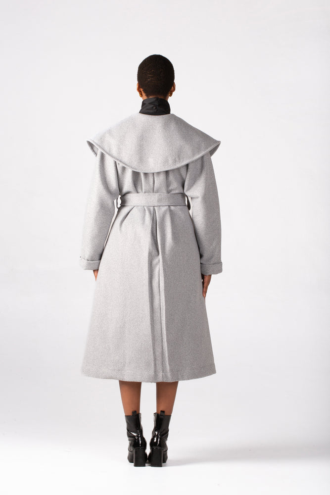 Colleen Eitzen Light Grey Mottled Melton Demi Coat