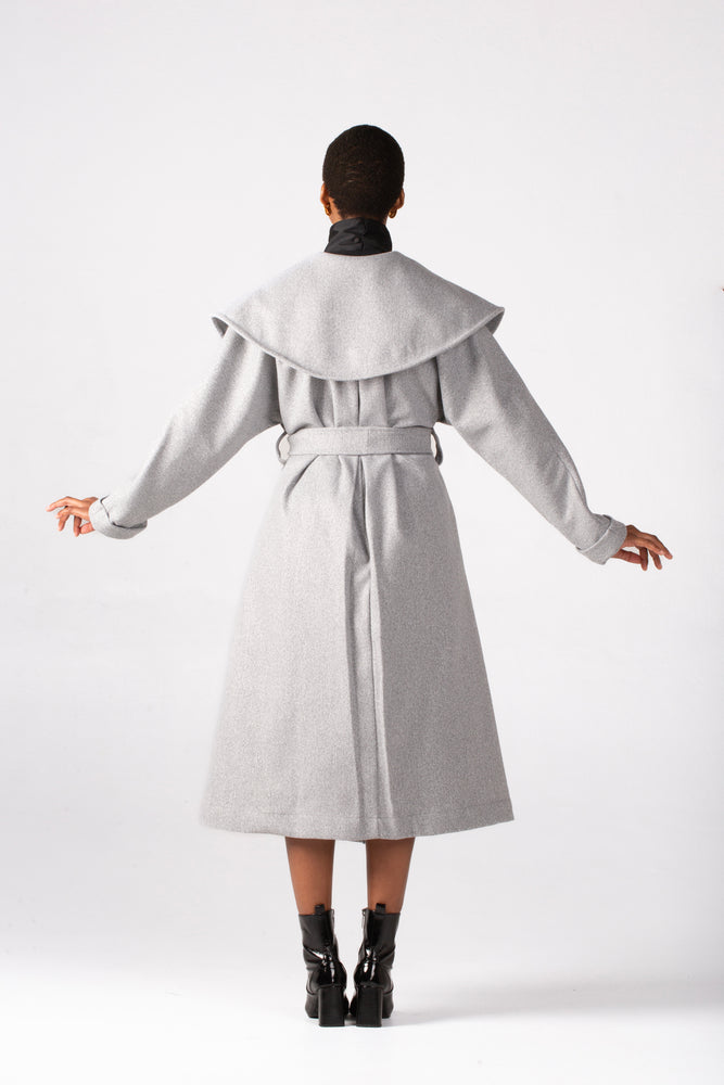 Colleen Eitzen Light Grey Mottled Melton Demi Coat
