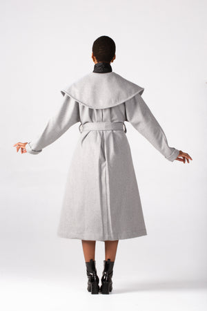 Colleen Eitzen Light Grey Mottled Melton Demi Coat