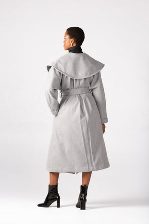 Colleen Eitzen Light Grey Mottled Melton Demi Coat