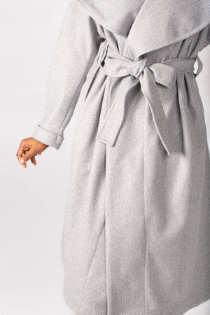 Colleen Eitzen Light Grey Mottled Melton Demi Coat