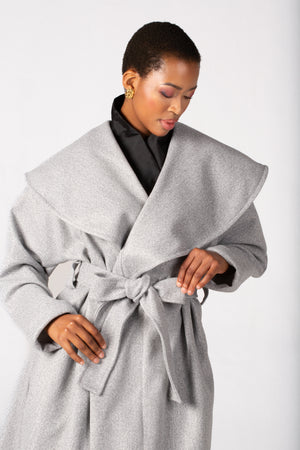 Colleen Eitzen Light Grey Mottled Melton Demi Coat