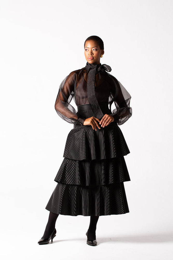 Fluidity Organza Bow Blouse