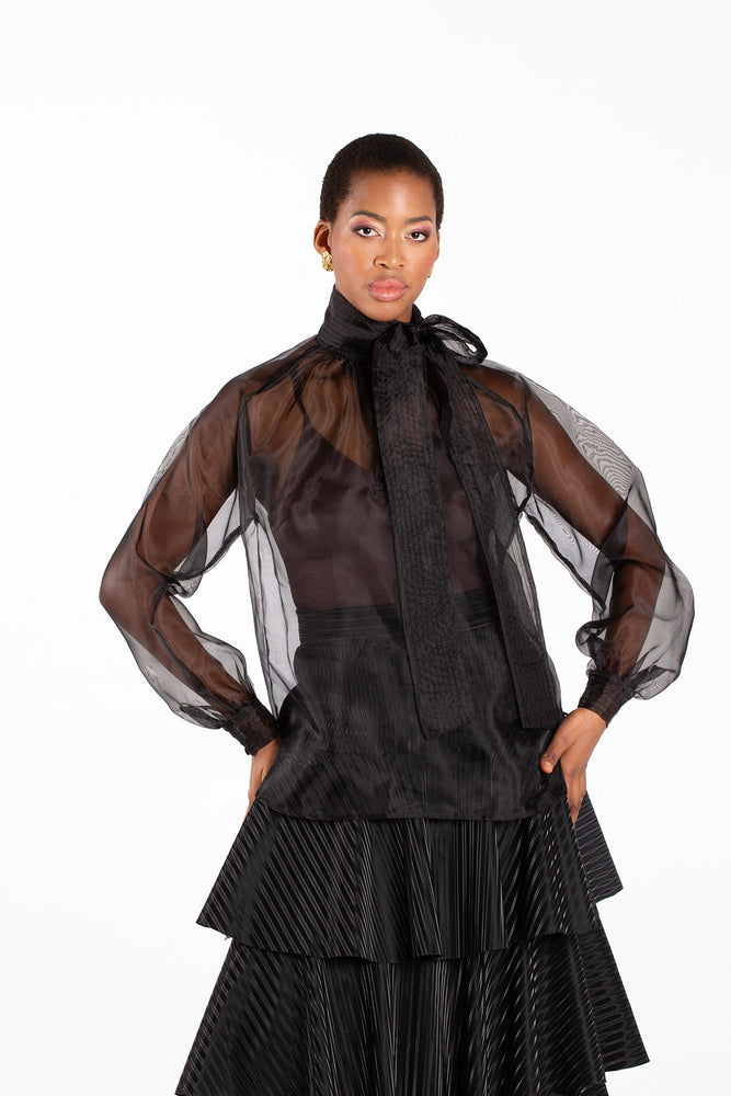Fluidity Organza Bow Blouse