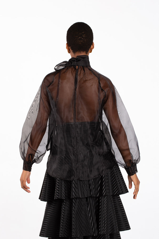 Fluidity Organza Bow Blouse