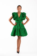 Frida Green/Black Lea Dress