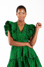 Frida Green/Black Lea Dress