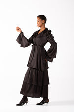 Frida Black Bubble Frilled Dress