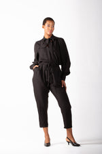 Frida Black Long Sleeved Jumpsuit