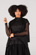 Colleen Eitzen Black Poplin Cat Top