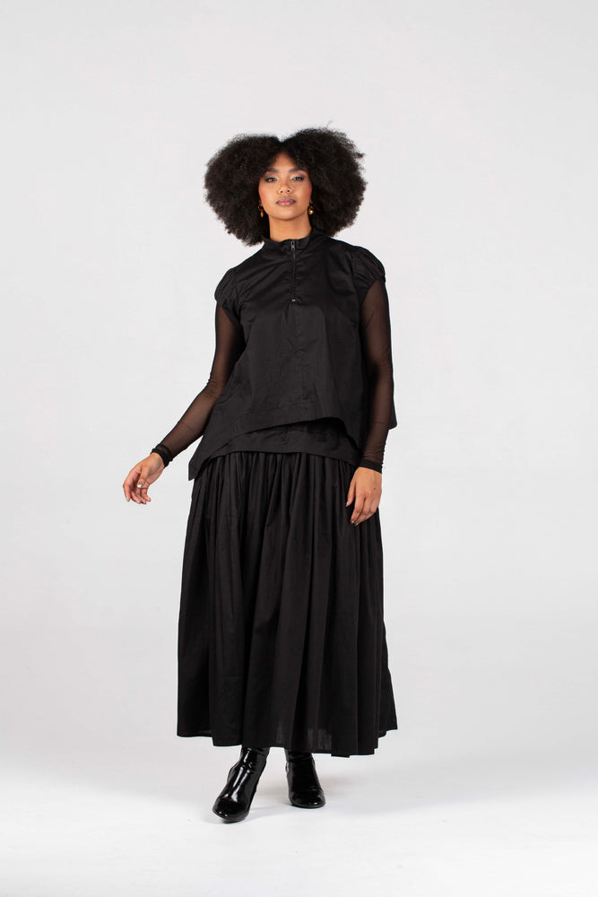 Colleen Eitzen Black Poplin Cat Skirt