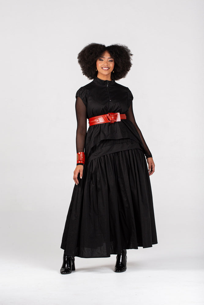 Colleen Eitzen Black Poplin Cat Skirt