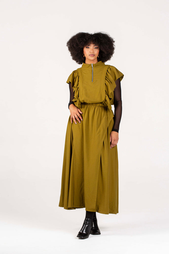 Colleen Eitzen Chartreuse Twill Airflow Luna Skirt