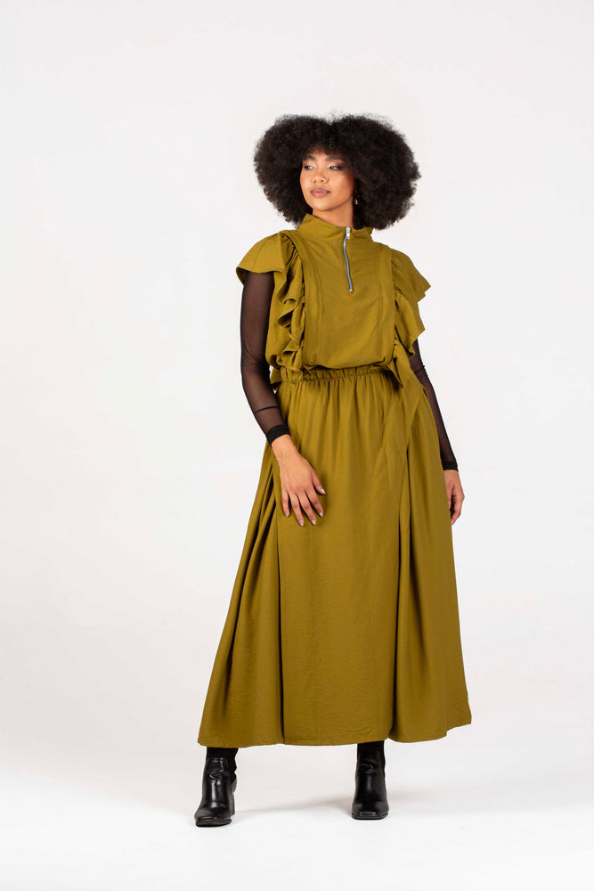 Colleen Eitzen Chartreuse Twill Airflow Luna Skirt