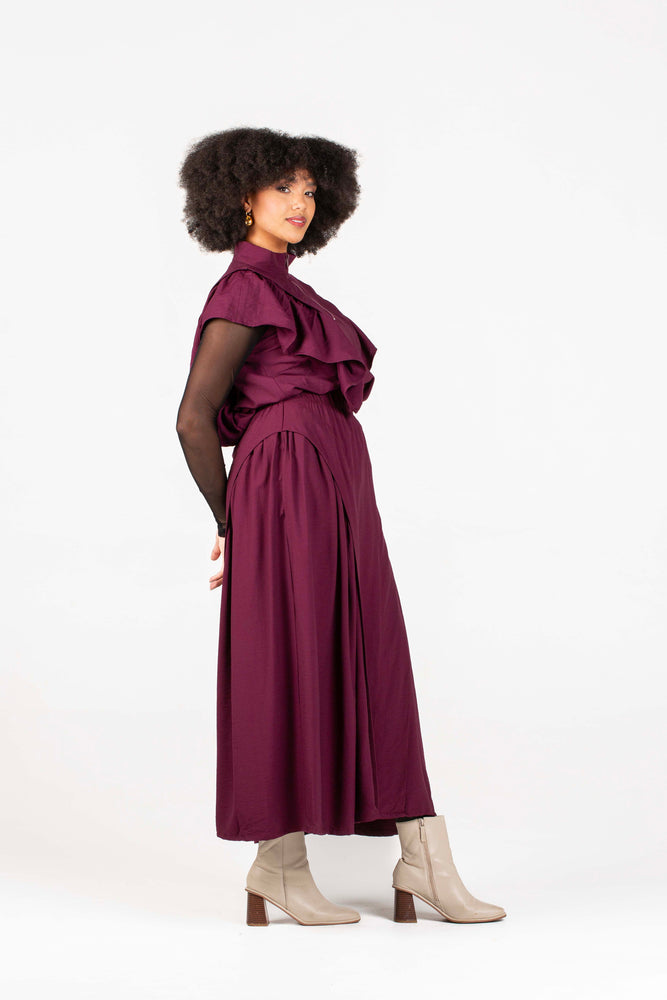 Colleen Eitzen Burgundy Twill Airflow Luna  Skirt