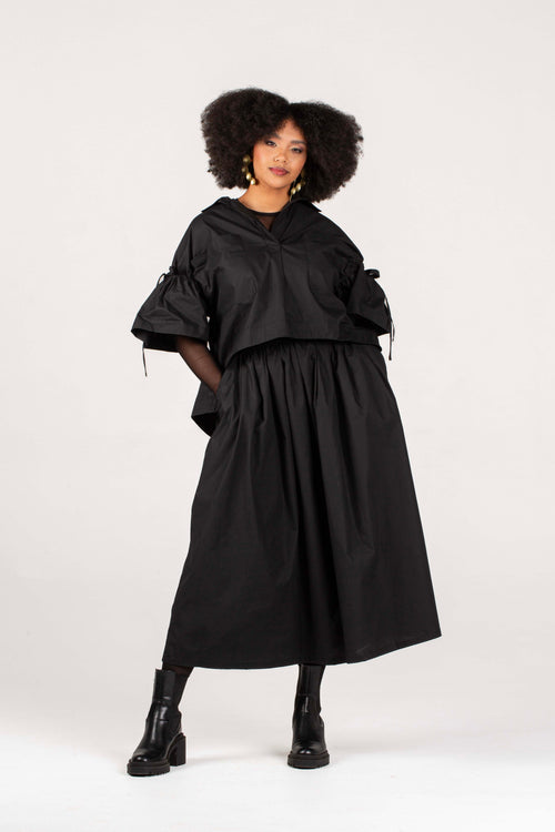 Colleen Eitzen Black Poplin Milli Skirt