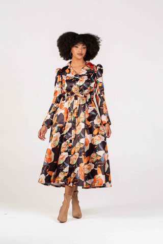 Frida Floral Princess Coat Dress