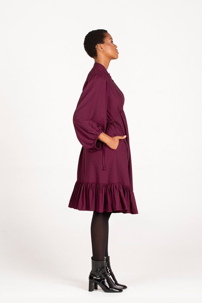 Colleen Eitzen Burgundy Twill Airflow Tori Dress