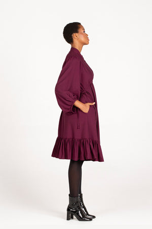 Colleen Eitzen Burgundy Twill Airflow Tori Dress