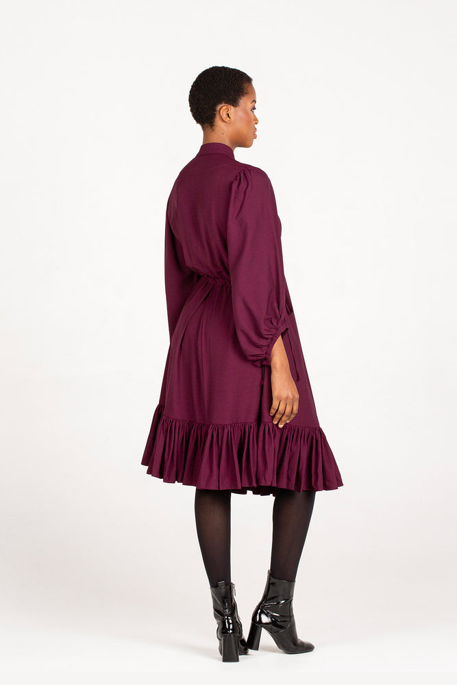 Colleen Eitzen Burgundy Twill Airflow Tori Dress
