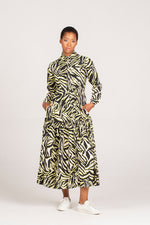 Frida Black/Cream Animal Print Gipsy Shirt Dress