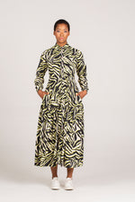 Frida Black/Cream Animal Print Gipsy Shirt Dress
