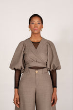 Frida Charcoal Crossover Top
