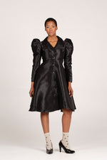 Frida Black Long Sleeved Duchess Dress