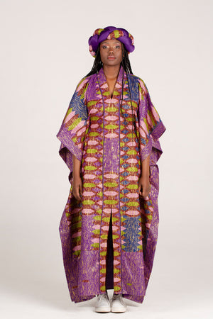 Angalia Kaftan Dress with Braided Crown