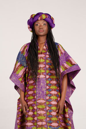 Angalia Kaftan Dress with Braided Crown