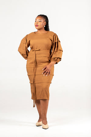 Pearls for EL Pinch Seam Straight Cut Dress