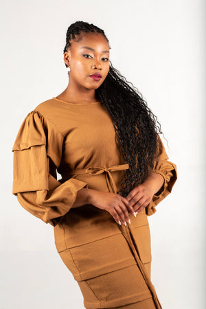 Pearls for EL Pinch Seam Straight Cut Dress